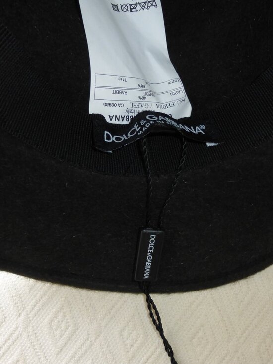 DOLCE & GABBANA dark gray felt hat fedora cloche made in Italy M NWT